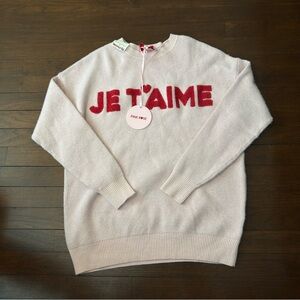Pink Rose Je T'aime Valentines Sweater